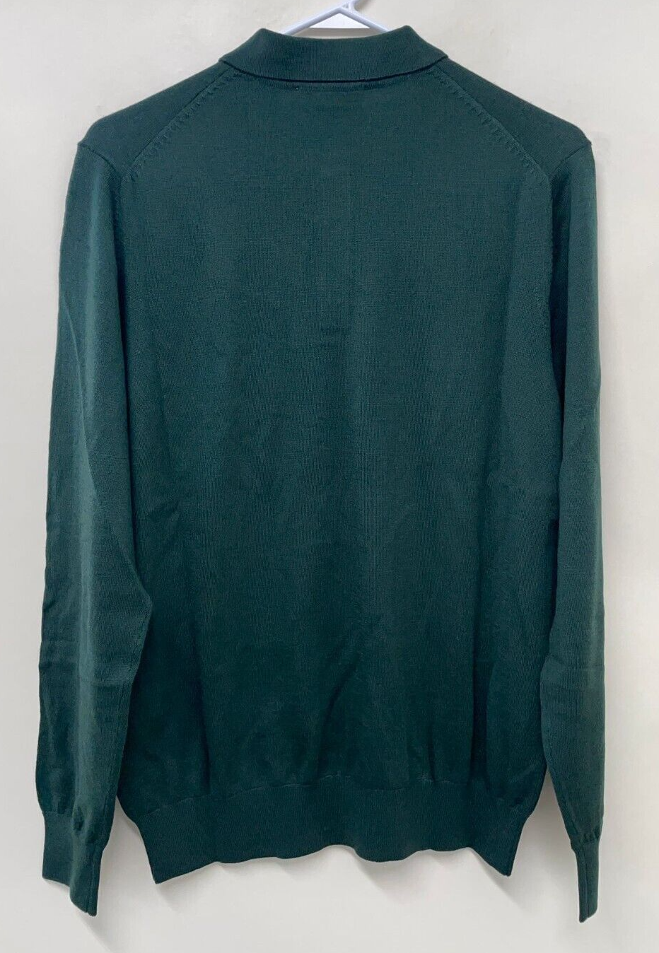 Charles Tyrwhitt Mens M Pure Merino Polo Neck Sweater Forest Green Long Sleeve