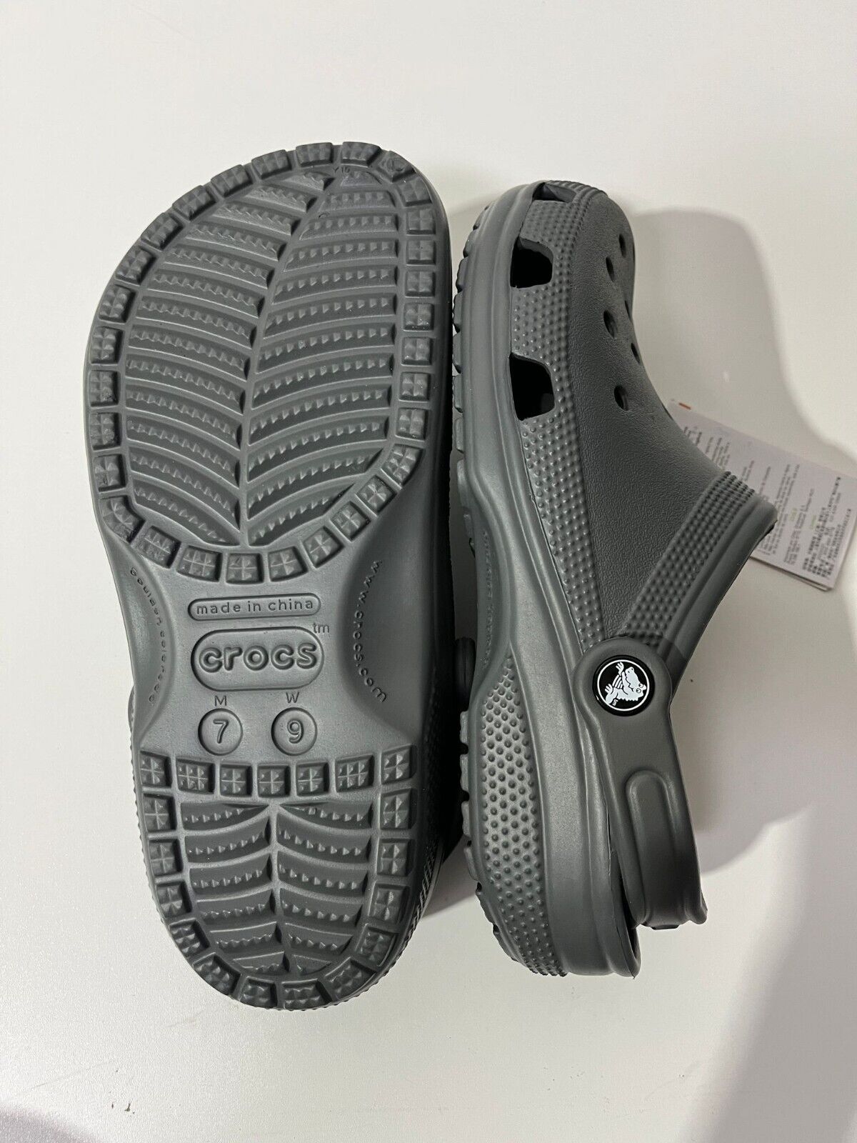 Crocs Mens 7 Womans 9 Classic Clog Slate Gray 10001-0DA Sandals Slip On Comfort