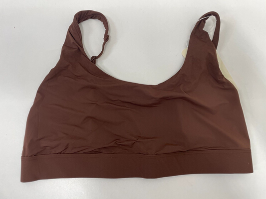 Fabletics Women's L Fine Touch Scoop Neck Bralette Saddle Brown Naked Feel NWT