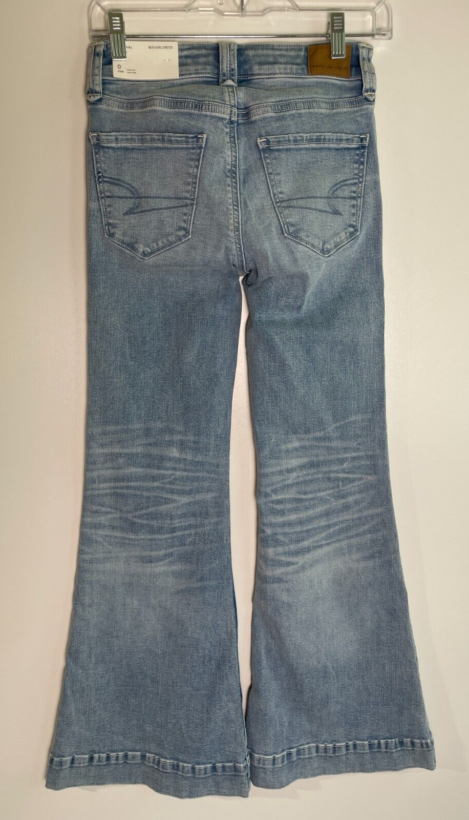 American Eagle Women's 0 25W Next Level Festival Flare Jean Light Wash 1436-4498