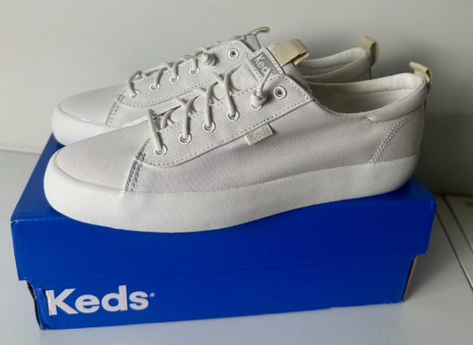 Keds Women's 7 Kickback Canvas Slip On Casual Sneakers Shoes White WF66041