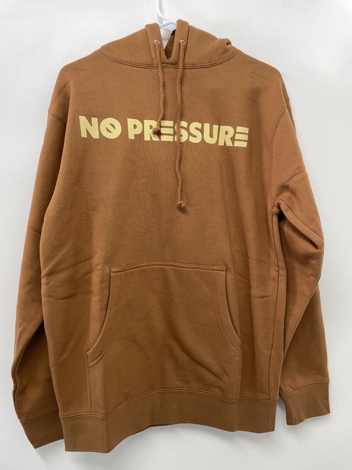 Logic mens Adult S No Pressure Pullover Hoodie Sweatshirt Saddle Brown Rap