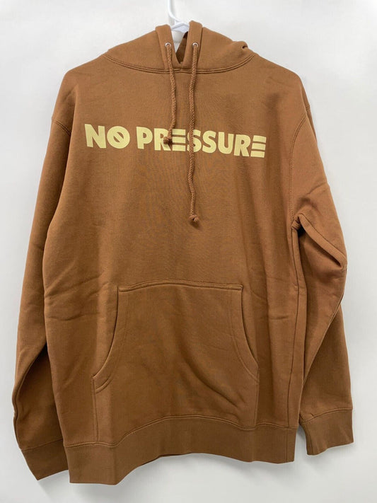 Logic mens Adult S No Pressure Pullover Hoodie Sweatshirt Saddle Brown Rap