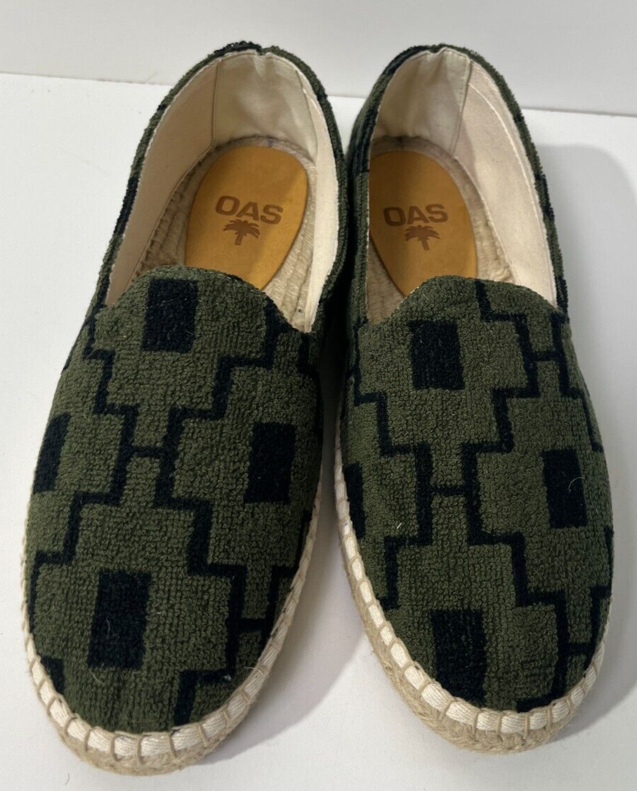 OAS Women's EU43 Machu Terry Cotton Espadrilles Slip On Shoes Green 3020-76