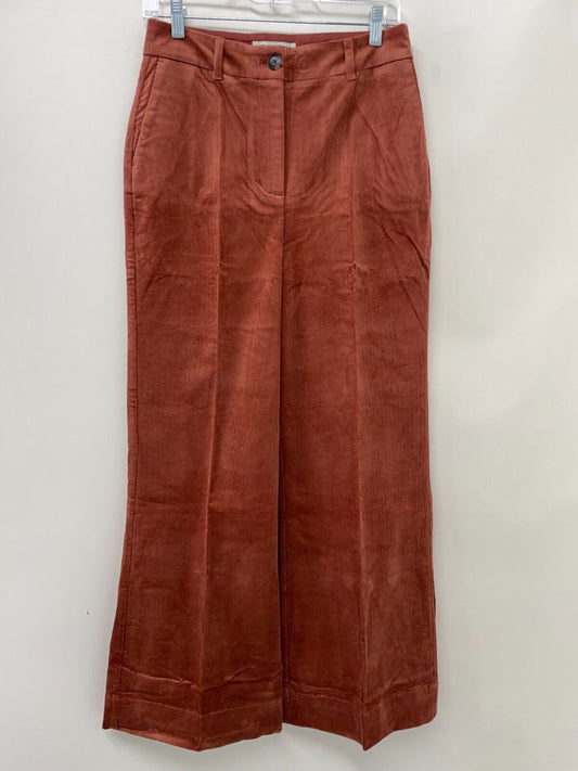 Boden Womens 6 Wide-Leg Corduroy Trousers Red Oak Regular Fit R0423-MBR