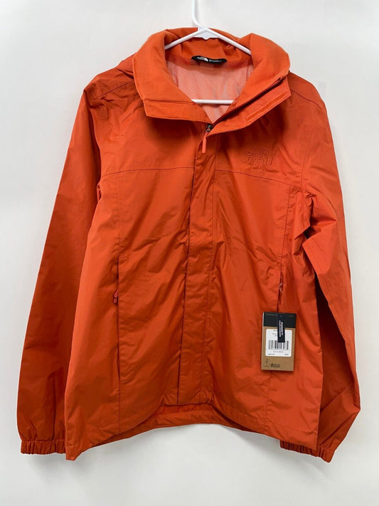 North Face Mens S Resolve 2 Zip Up Jacket Burnt Ochre Orange Rain Windbreaker