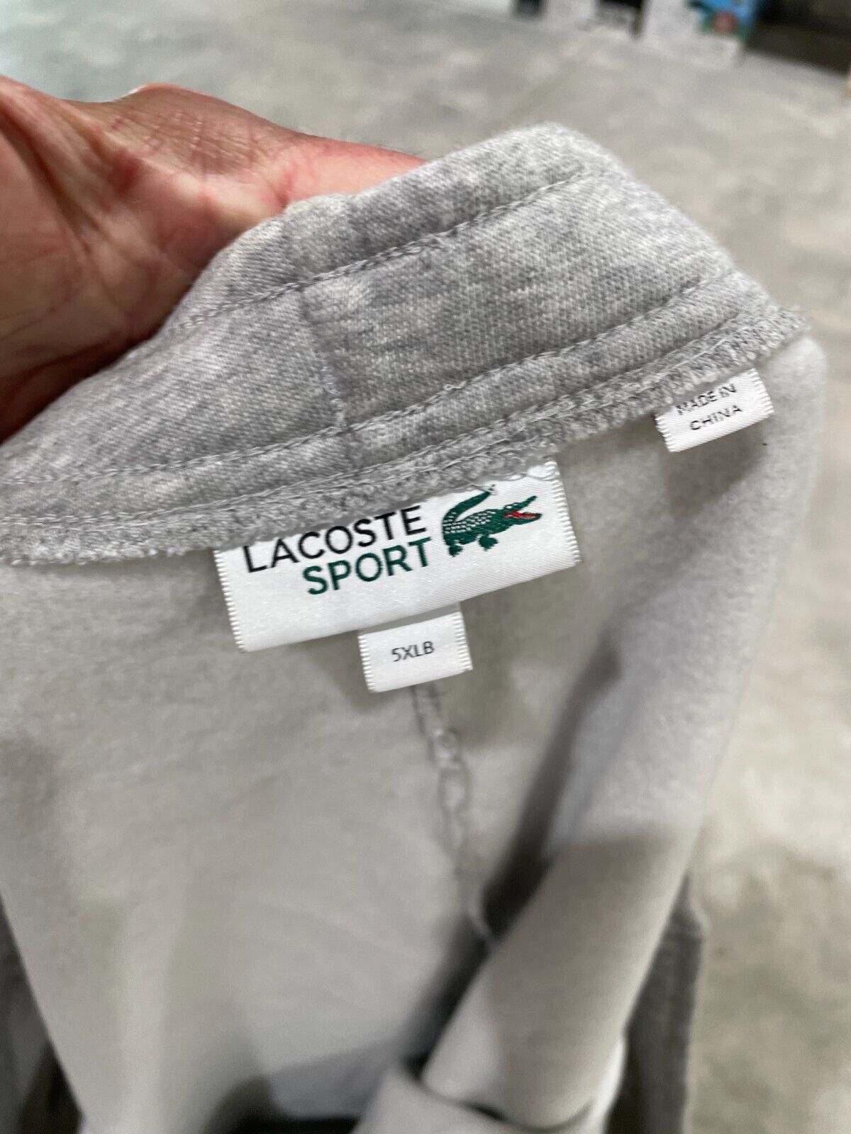 Lacoste Sport Mens Big & Tall 5XLB Fleece Sweatpants Heather Gray Jogger Pant