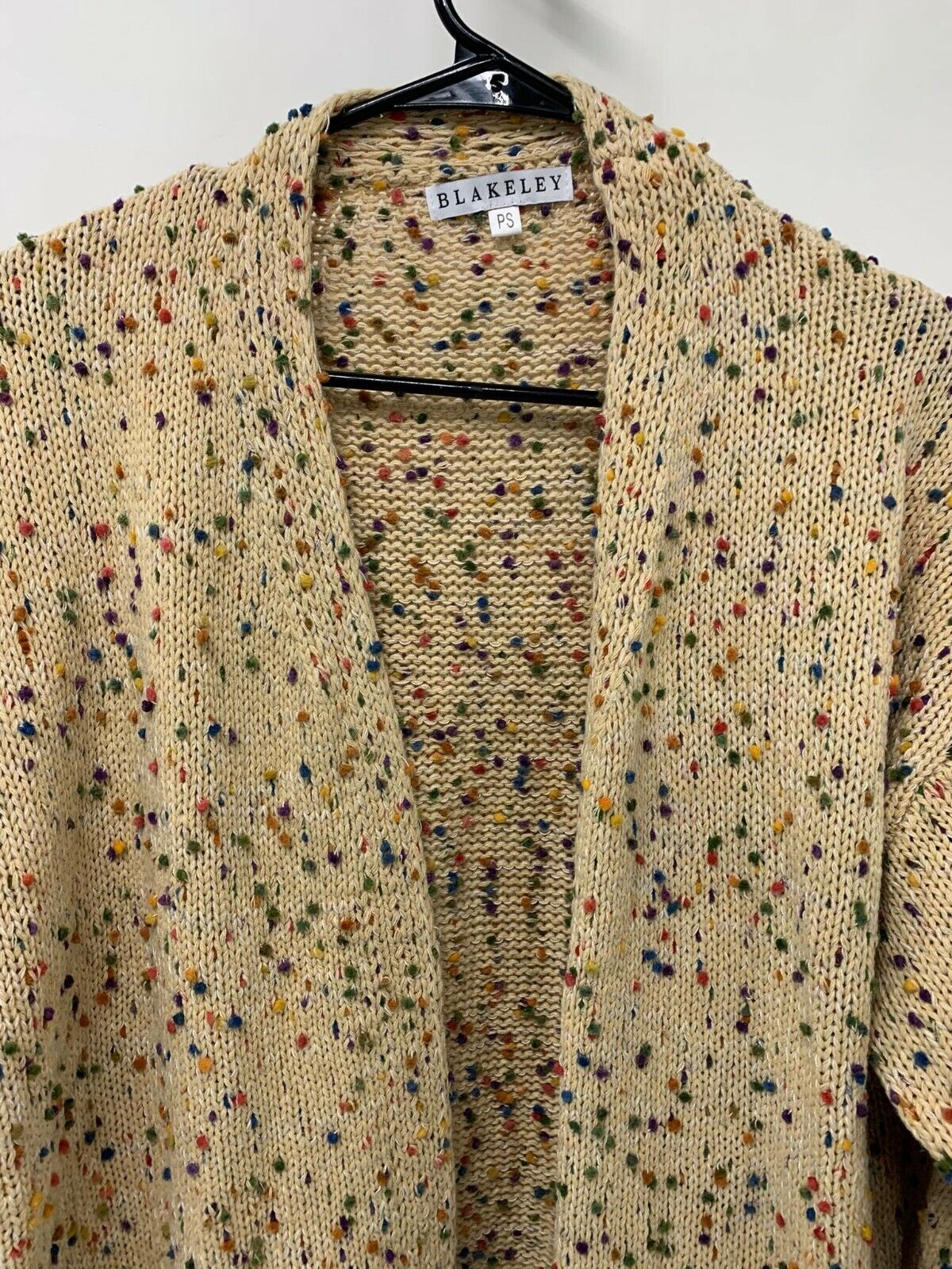 Blakeley Womens PS Multicolor Cream Beige Confetti Miley Dot Cardigan Sweater