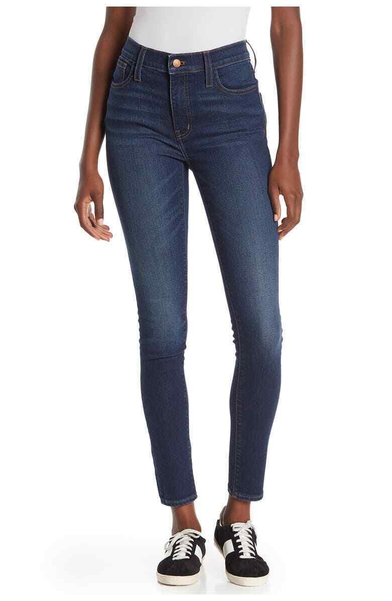 Madewell Women 37W Campton Dark Wash Mid Rise Skinny Jeans Magic Pocket Denim 46