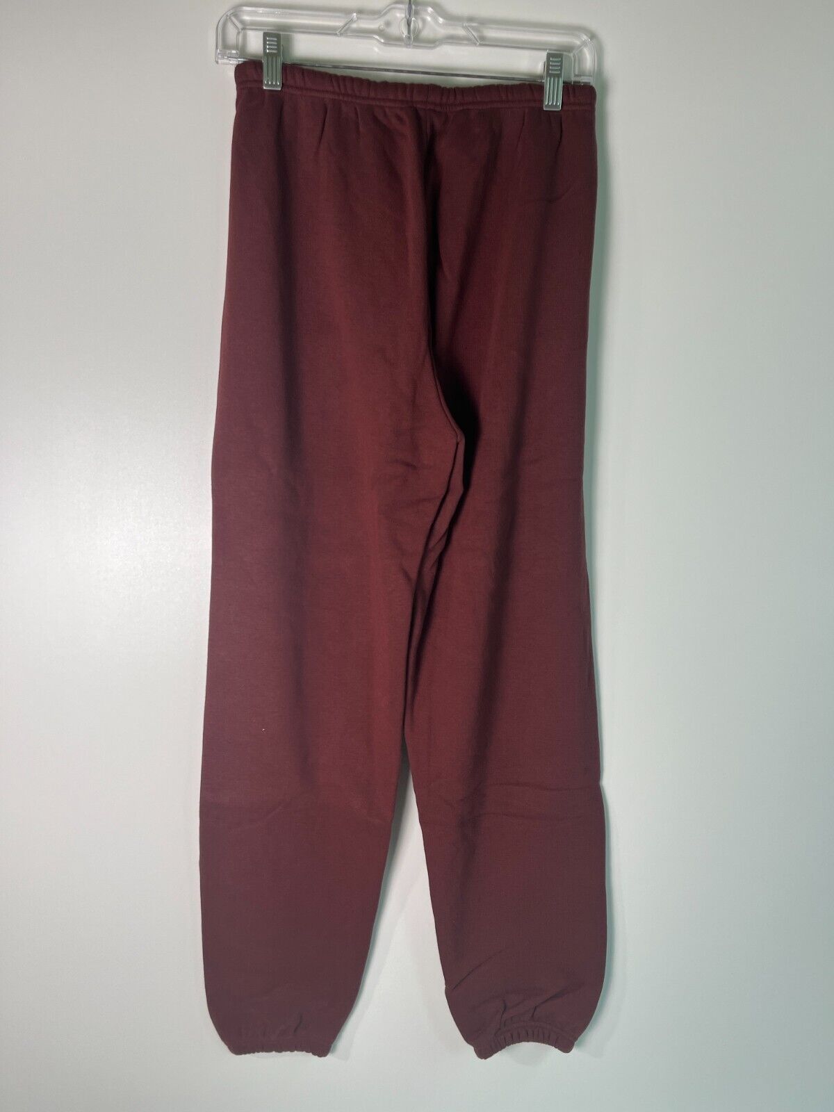 SKIMS Women's XS Cotton Fleece Jogger Oxblood Red Elastic Waist BO-JOG-4168