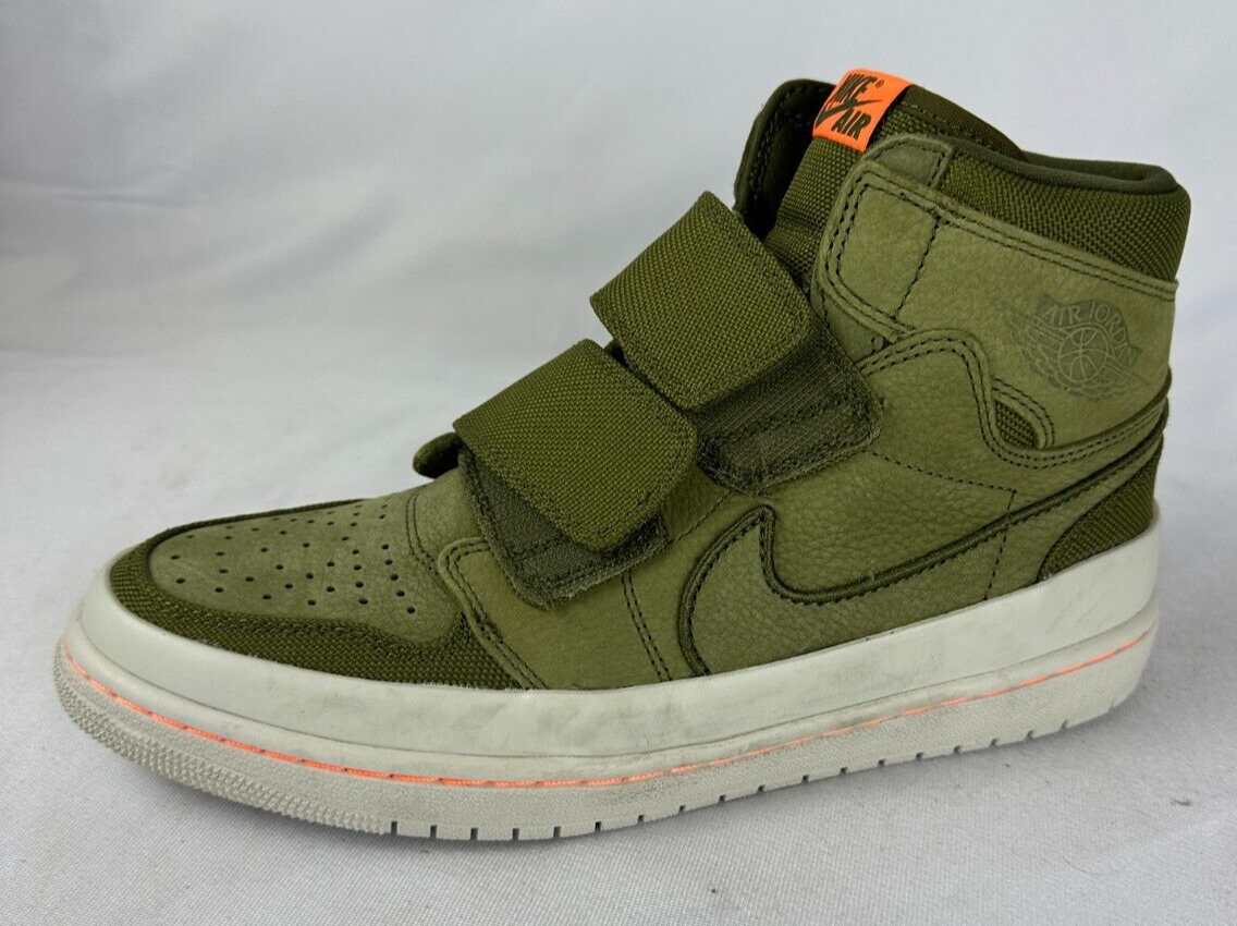 Nike Mens 8 Air Jordan 1 Retro High Double Strap 'Olive Canvas' AQ7924-305