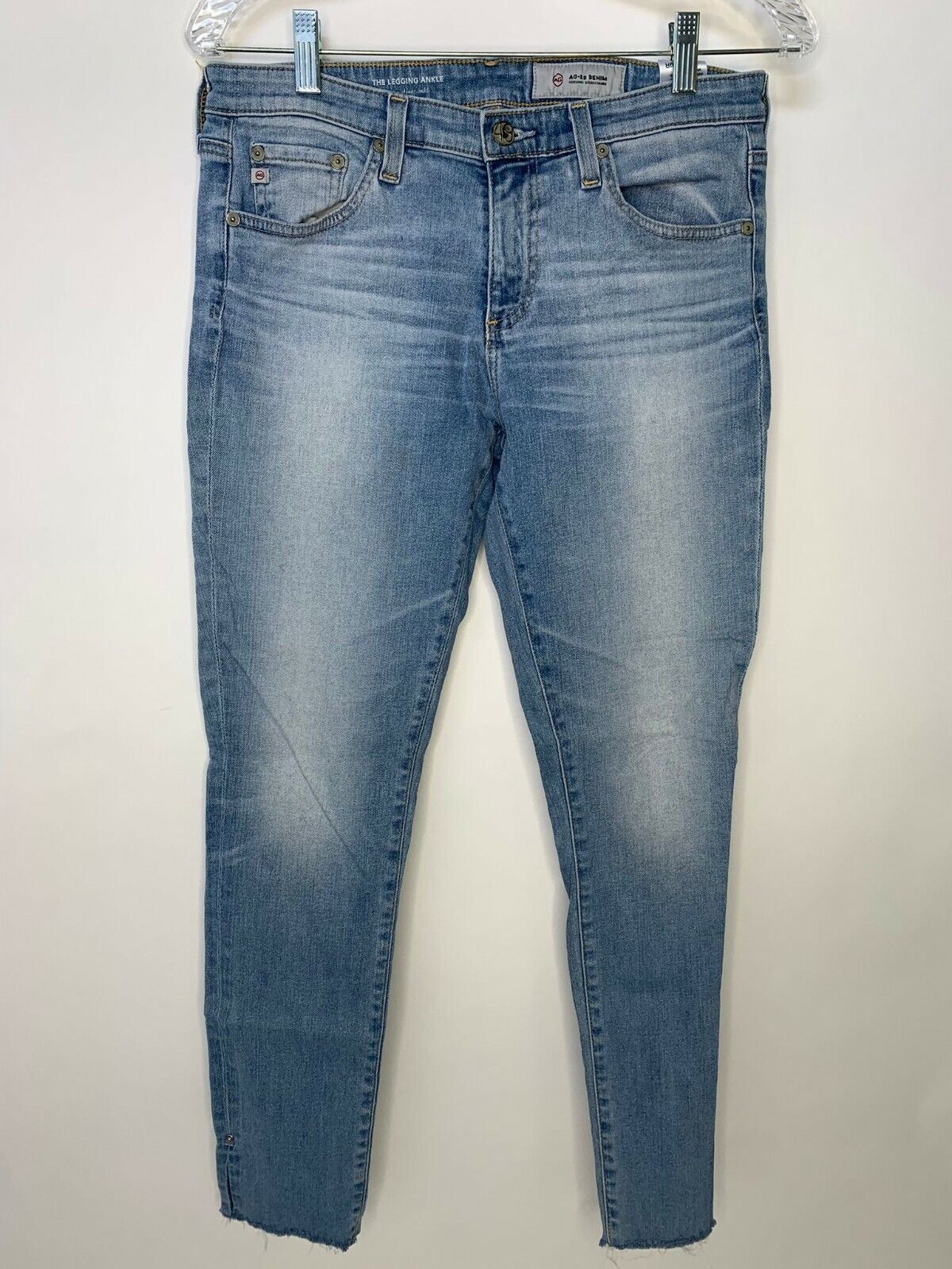 AG Adriano Goldschmied Womens 29R Legging Ankle Jeans 27 Years Aversion Raw Hem