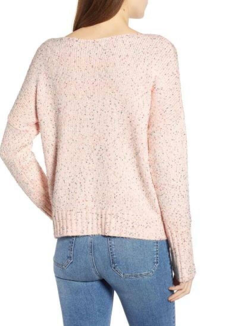Rebecca Minkoff Womens S Pale Pink Sequin Scoop Neck Pullover Knit Katia Sweater