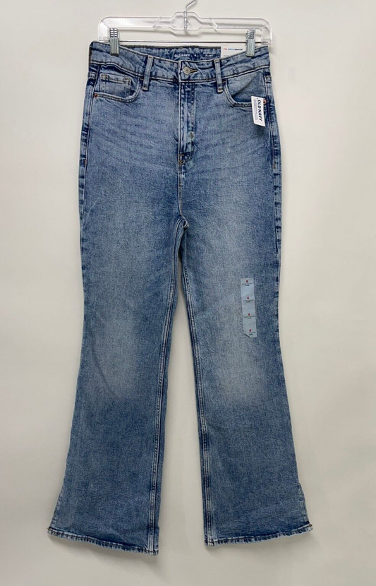 Old Navy Women's 6 Higher High-Rise Side Slit Flare Jeans Medium Wash Blue NWT