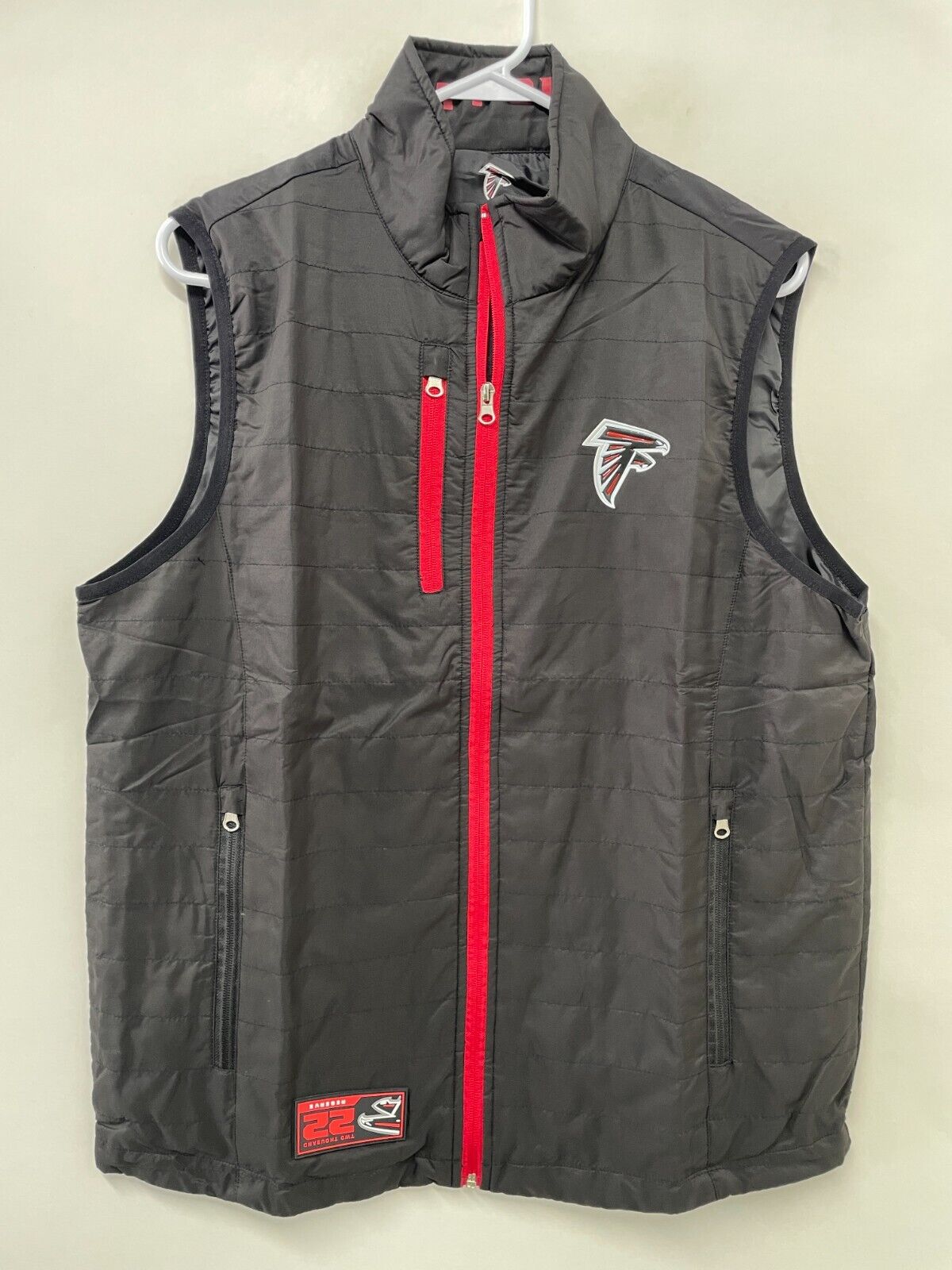 Member Exclusive Men's L NFL Atlanta Falcons 2022 Reserve Vest Jacket Black/Red