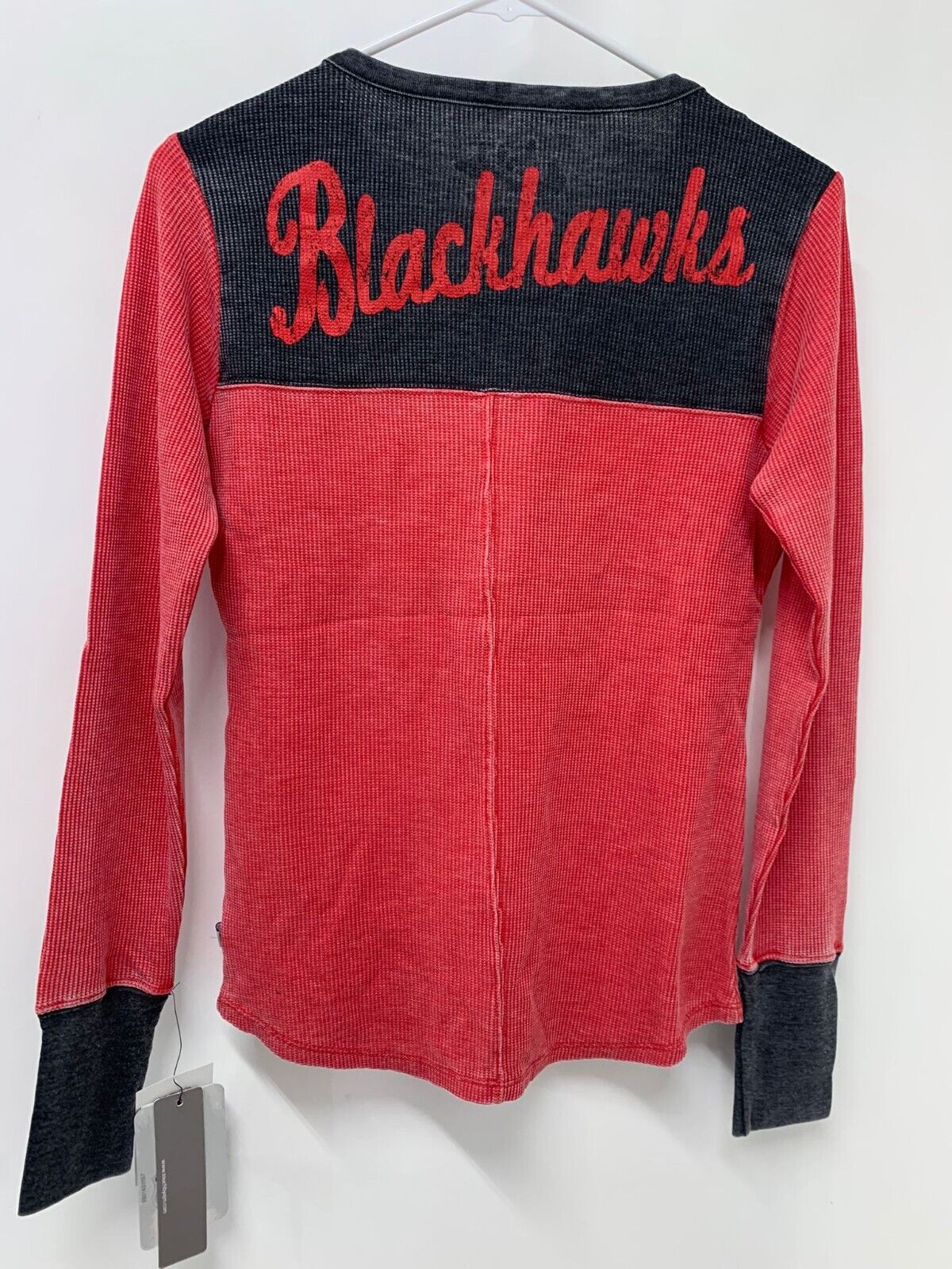 Chicago Blackhawks Womens S Distressed Thermal Long Sleeve Shirt Top NHL Touch