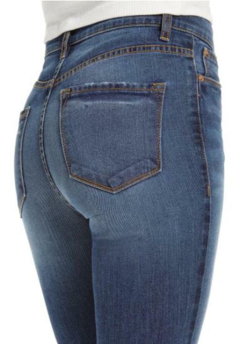 STS Blue Womens 28 Blue Brooke Distressed High Waist Crop Kick Flare Jeans