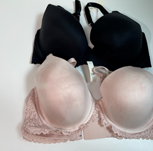 Lot of 2 Aerie Womens 36DD Real Sunnie Full Coverage Lined Blossom Lace Trim Bra