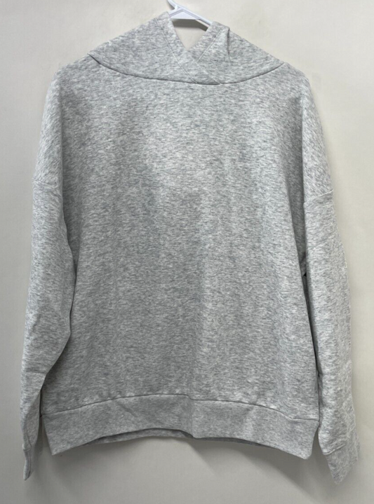 Fabletics Womens M Eco Go-To Hoodie Sweatshirt Light Gray Heather LS2149141-0783