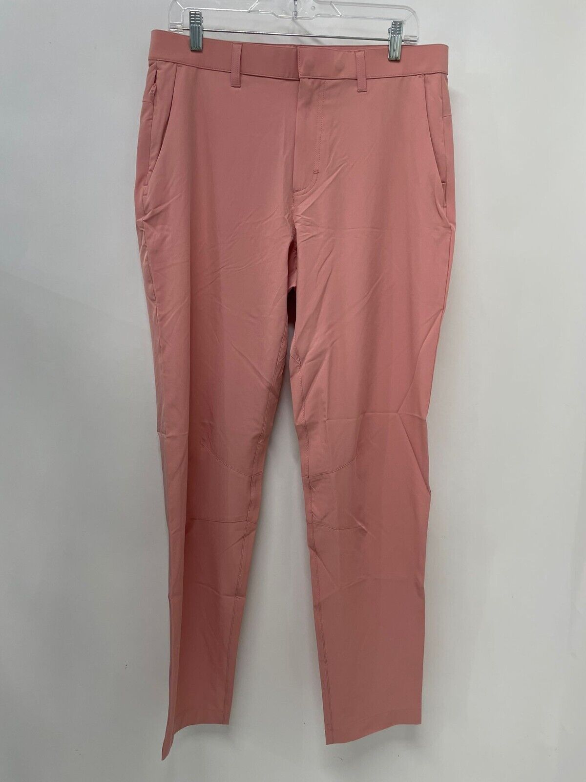 Fabletics Mens M Tall The Only Pant Performance Chino Shadow Pink Modern Slim