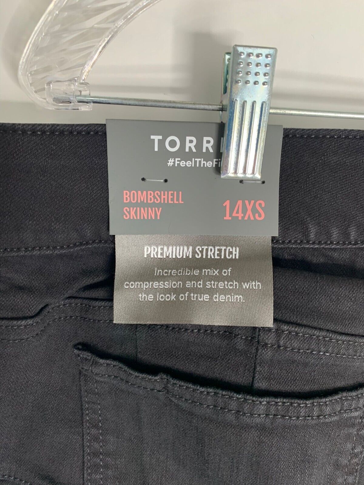 Torrid Womens Plus 14 XS Premium Stretch High Rise Bombshell Skinny Jeans Black
