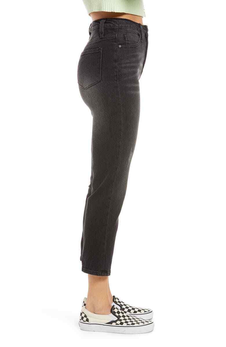 Bp. Womens 24 Black Wash High Waist Crop Straight Leg Jeans NWT Nordstrom