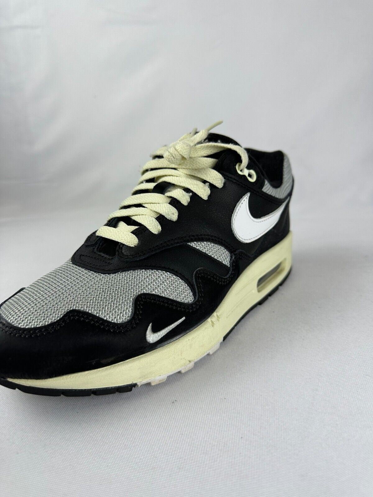 Nike Mens 9 Air Max 1 Patta White Black Running Shoes Sneaker DQ02991-001