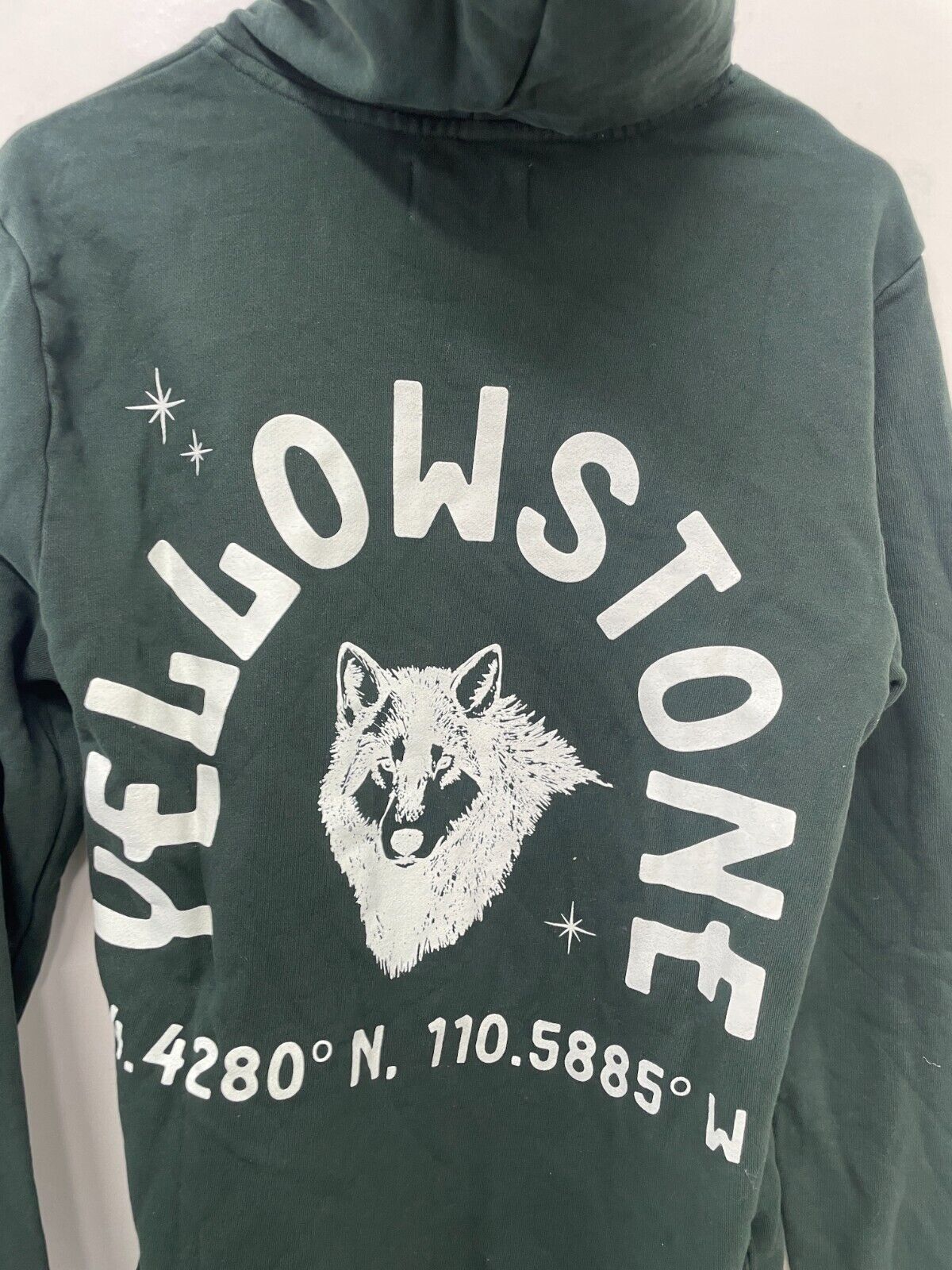 Yellowstone Melrose Place Mens S Fairmont Pullover Hoodie Green National Park