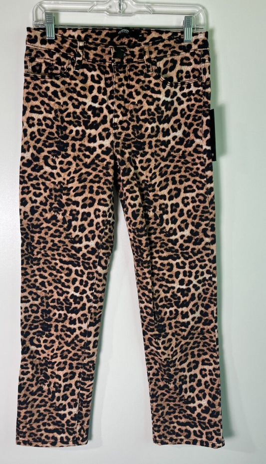 Hudson Womens 28 Mid-Rise Leopard Print Skinny Jeans Cleo Stretchy WM298TEN Nico