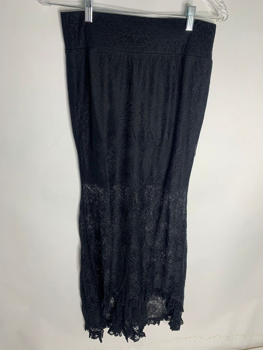 KILLSTAR Womens L Venus Lace Maxi Skirt Goth Black