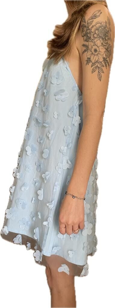 Vici Womens S Niari Floral Embellished Halter Mini Dress Light Blue Idem Ditto