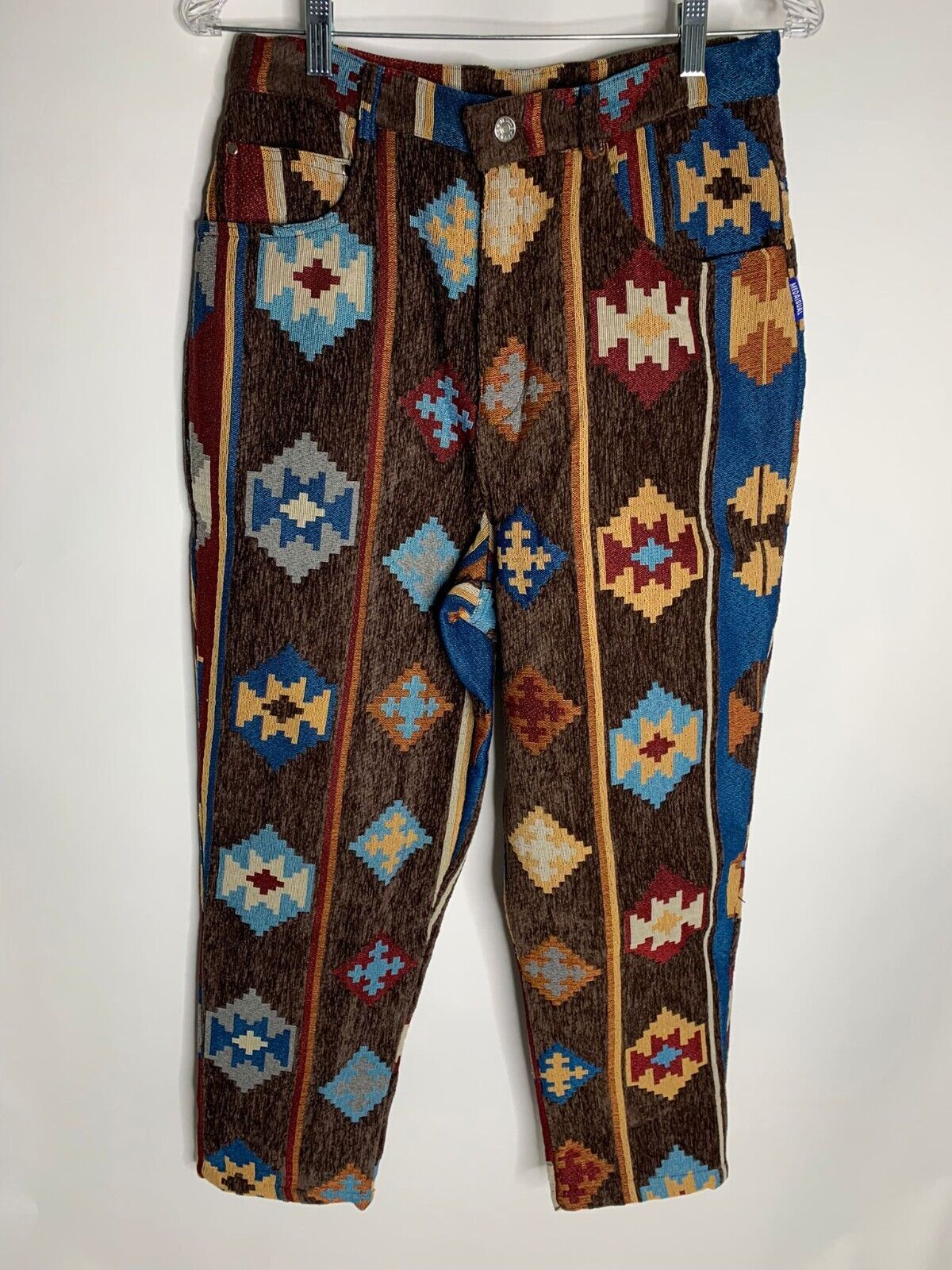 Aelfric Eden Womens Unisex S Brown Ethnic Embroidery Pants Southwestern Mens