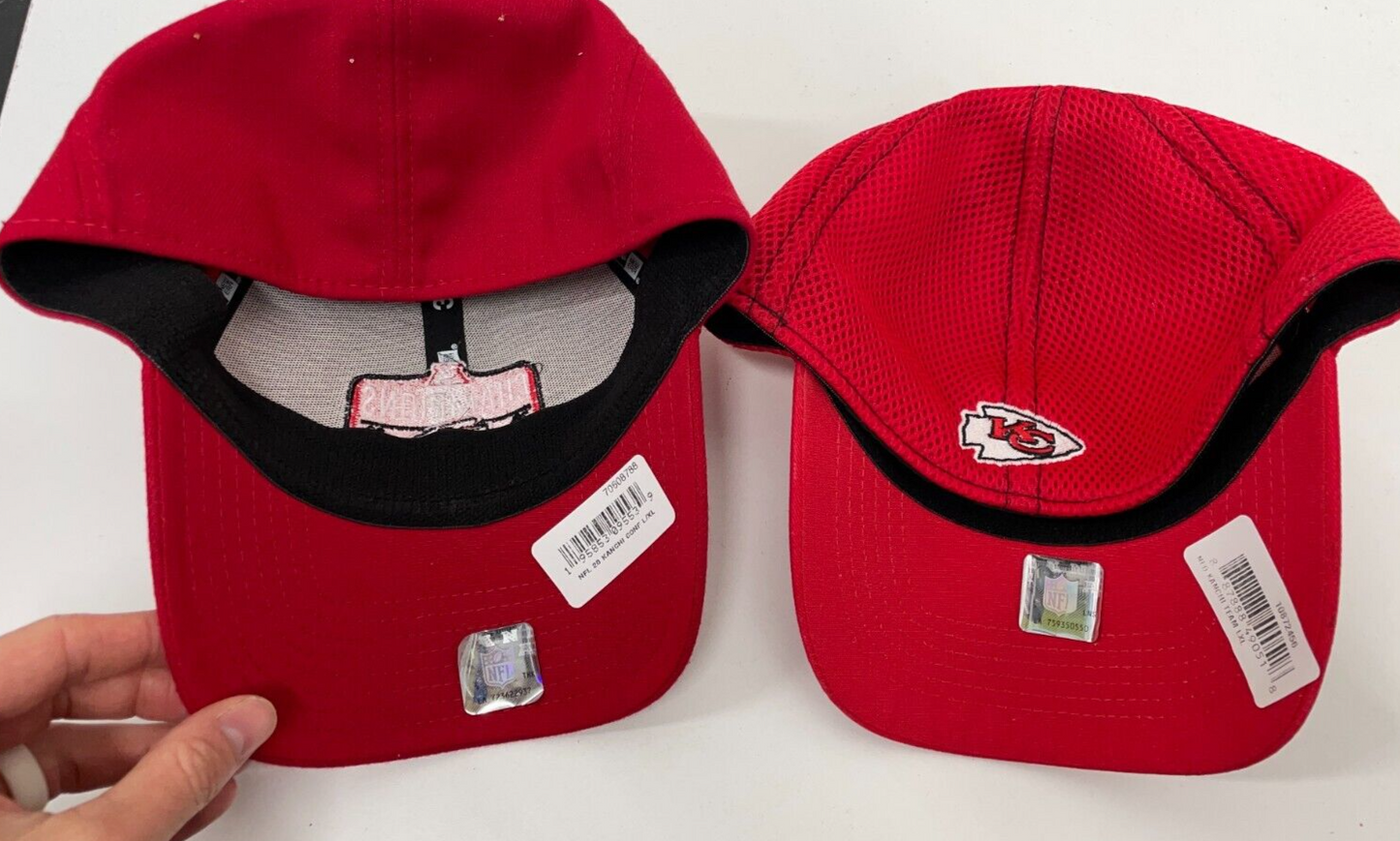 Lot of 2 New Era Mens L-XL Kansas City Chiefs NFL 39Thirty Flex Hat Red