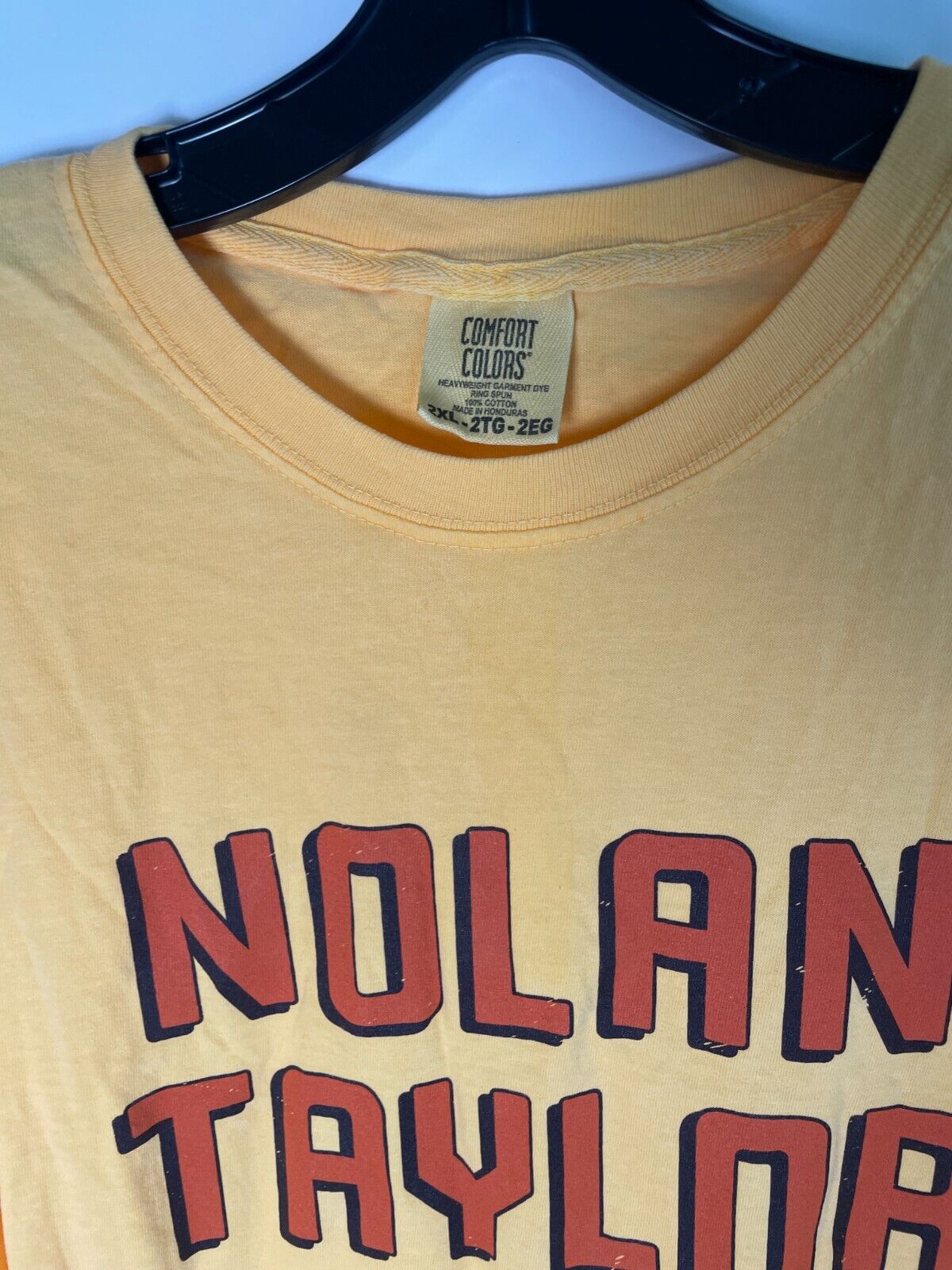 Nolan Taylor Comfort Colors Mens XXL Graphic T-Shirt Yellow Tour Indie Folk Rap