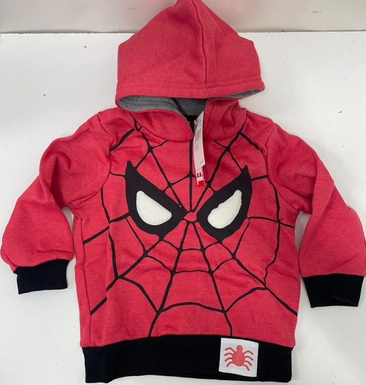 Marvel Toddler 3T Spiderman Simply Amazing Hoodie Jacket Red Black Pullover
