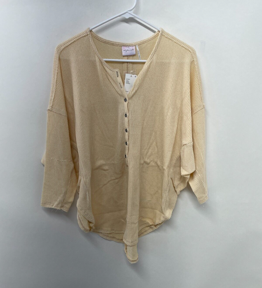 Out From Under Women's XS Staying In Henley Top Ivory Urban Outfitters Thermal