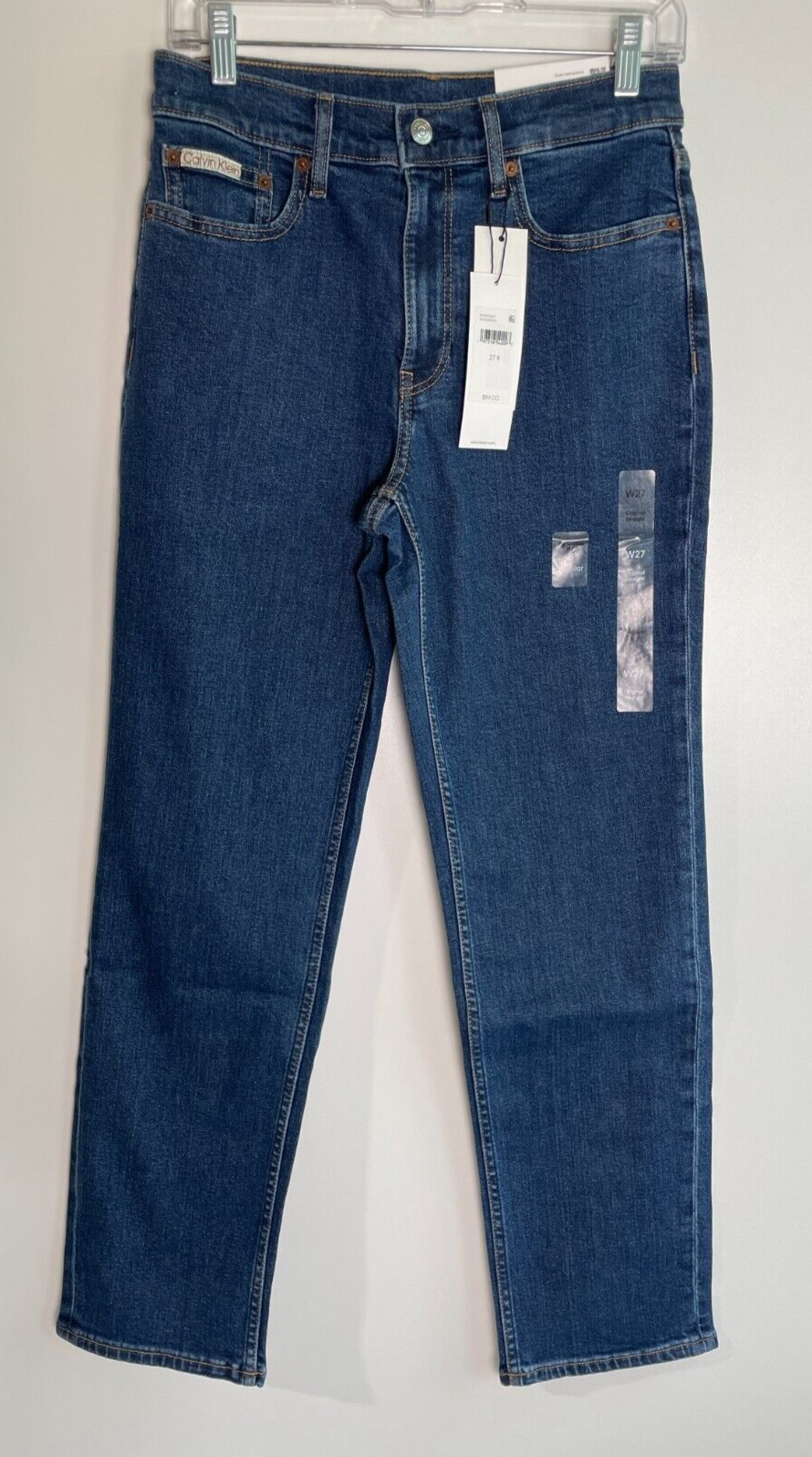 Calvin Klein Womens 27R Original Straight Fit Jeans Pacifico Blue 15567210