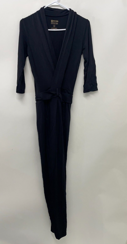 Les Lunes Women's 8 The Paul Jumpsuit Black Belted Skinny Leg Wrap-Style NWT