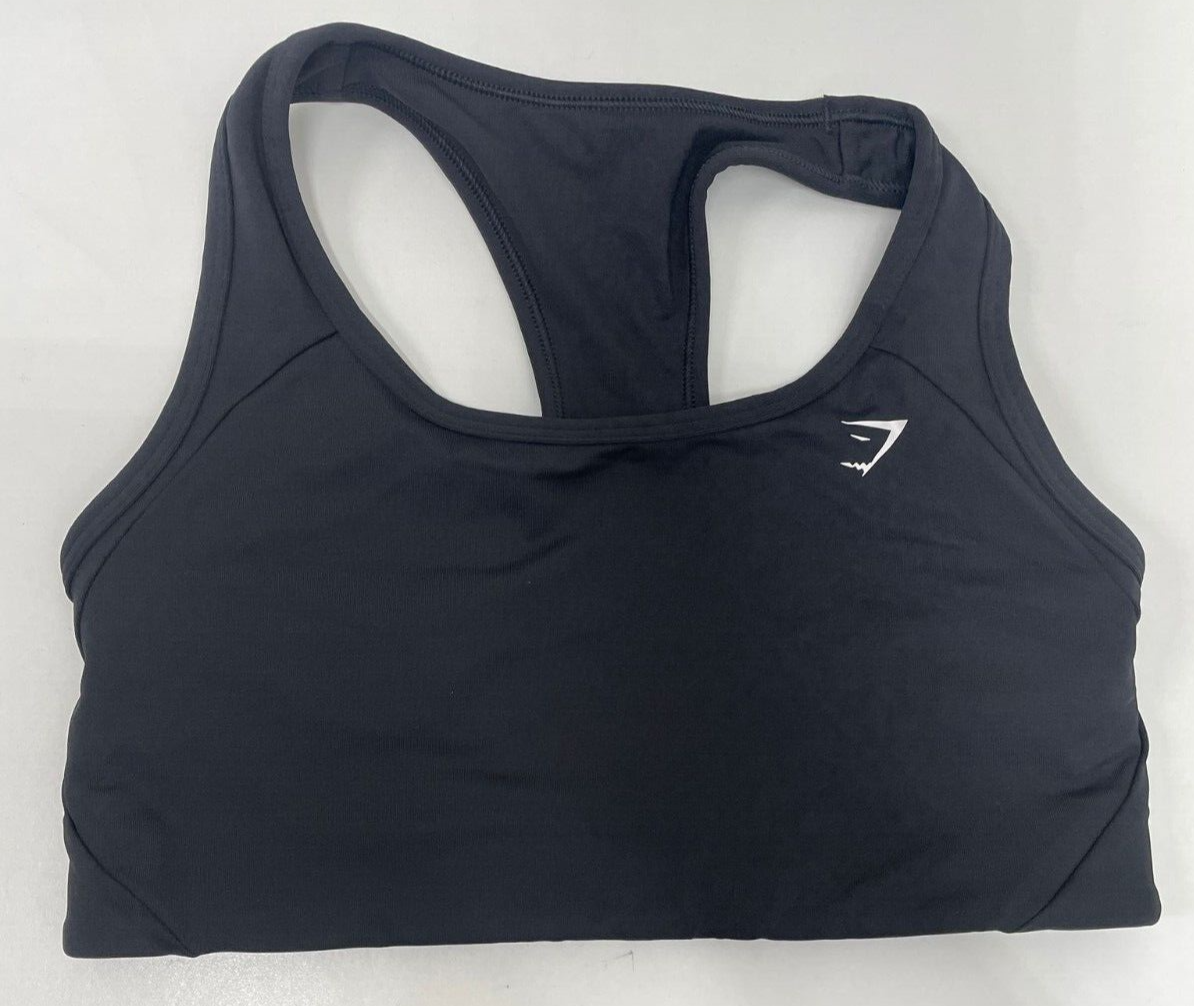 Gymshark Womens L Essential Racer Back Sports Bra Black B1A6M-BBBB