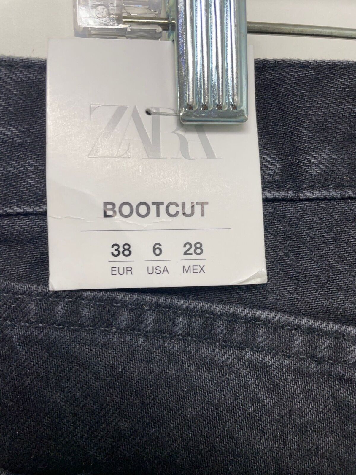 Zara Womens 6 6045/220/800 Jeans Black Denim Bootcut High Rise