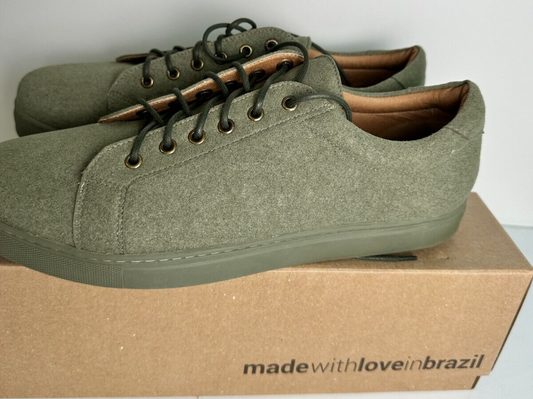 Ahimsa Men's 13 772 Vegan Suede Lifestyle Casual Sneaker Olive Green A26140A-16