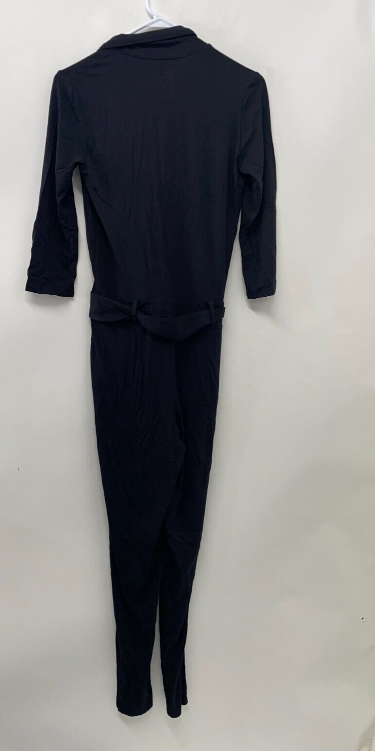 Les Lunes Women's 8 The Paul Jumpsuit Black Belted Skinny Leg Wrap-Style NWT