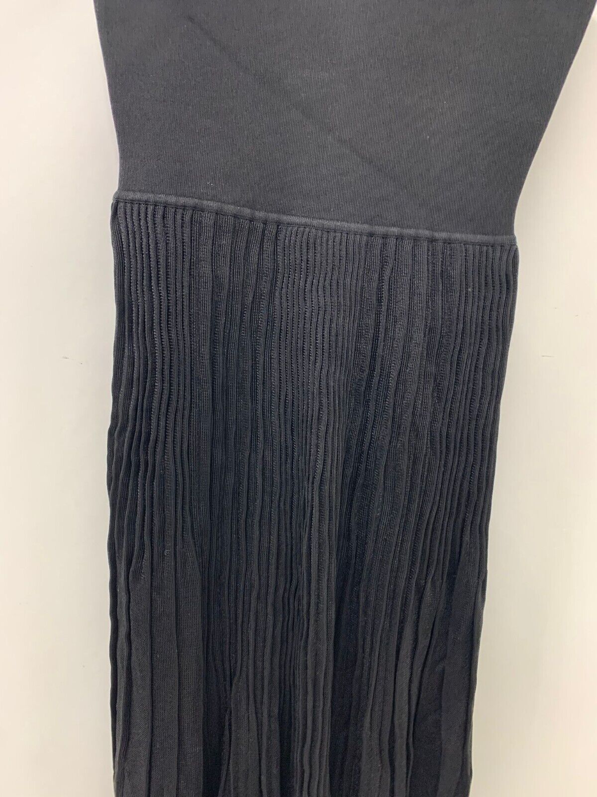 Theory Womens S Black Pleated Square-Neck Sleeveless Midi Dress Bandage