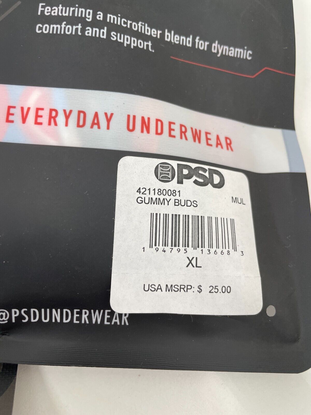 Lot of 3 PSD Mens XL Boxer Brief Underwear Multicolor Miami
