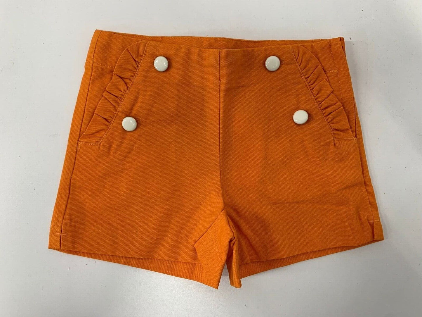 Janie & Jack Girls 3 Ruffle Trim Shorts Sun Orange High Waist