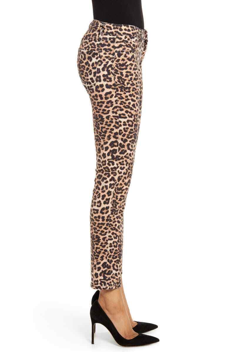 Hudson Womens 24 Classic Leopard Ankle Straight Leg Jeans Denim Pant Cheetah 25