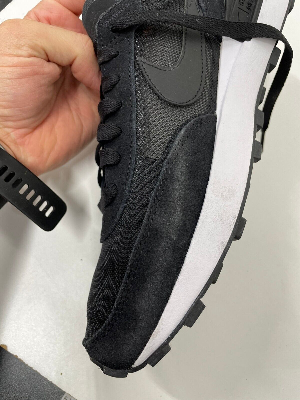 Nike Mens 9 Waffle One Trainers Running Sneakers Shoes DA7995 Black White