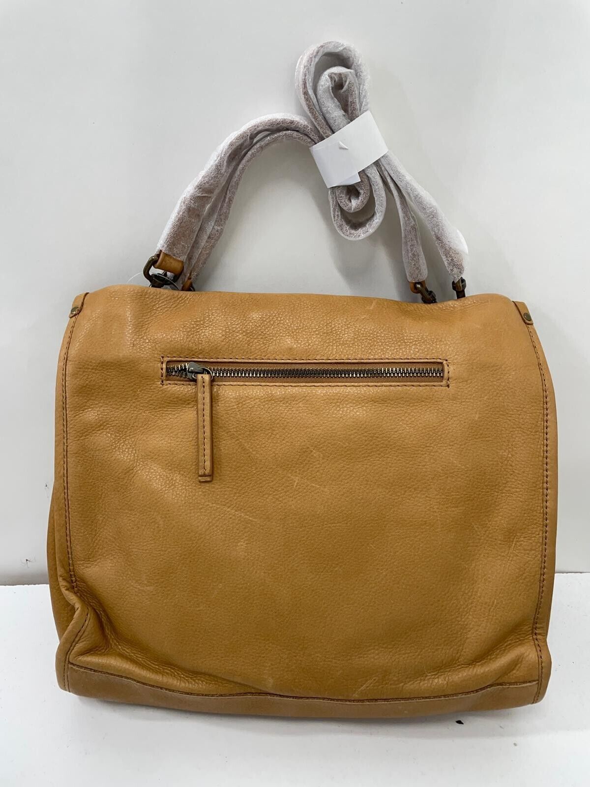 American Leather Co Womens Lenox Triple Entry Satchel Purse Shoulder Bag Cafe