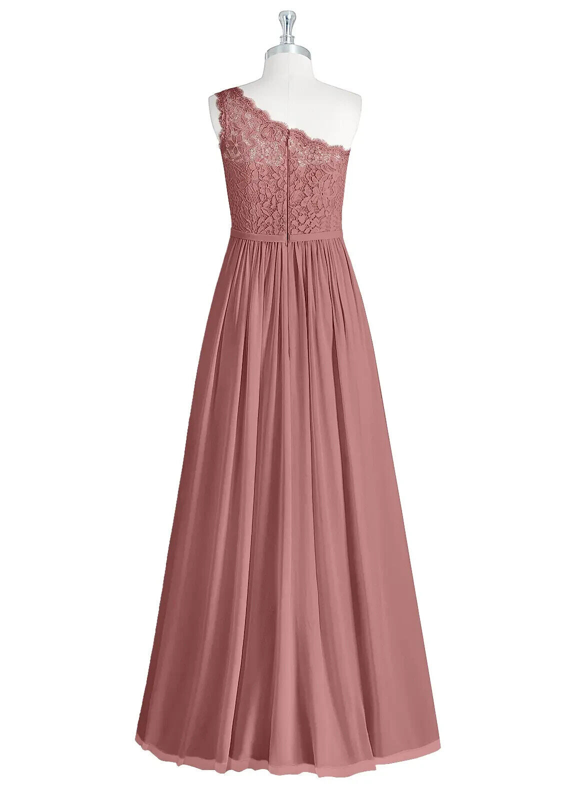 Azazie Womens 8 Demi Bridesmaid Dress Dusty Rose Pink Lace Bridal A8