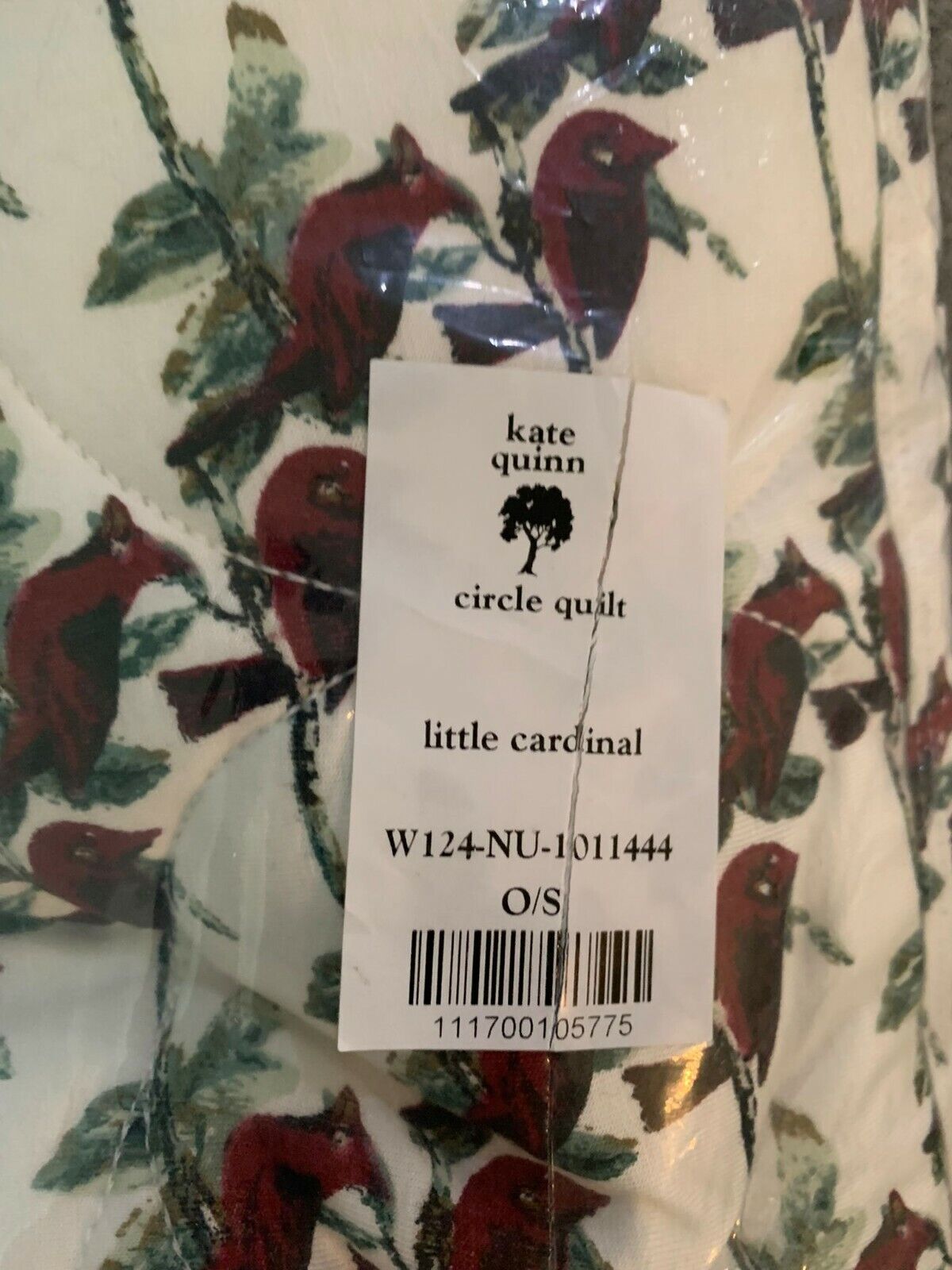Kate Quinn Baby Little Cardinal Print Rectangle White Circle Quilt Blanket